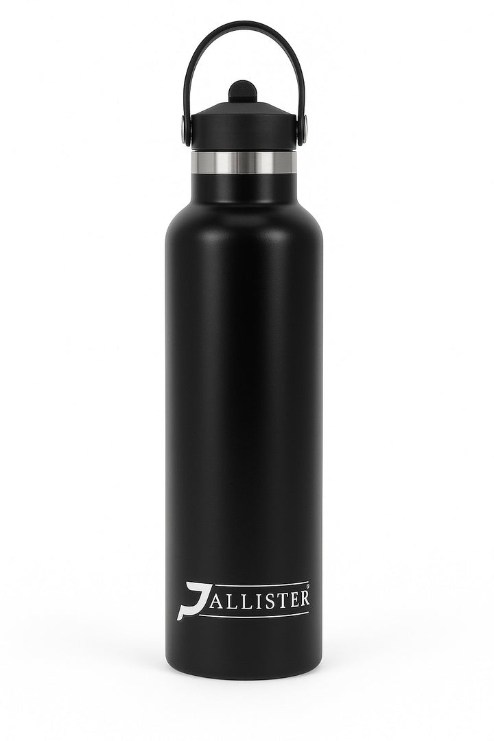 Water bottle with flip-up straw