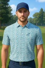 Load image into Gallery viewer, Green Golf Polo with Multi Colour Flecks
