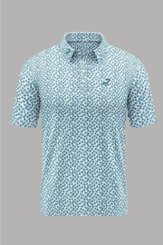 Green Golf Polo with Multi Colour Flecks