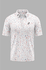 Load image into Gallery viewer, White Golf Polo with Multi Colour Flecks
